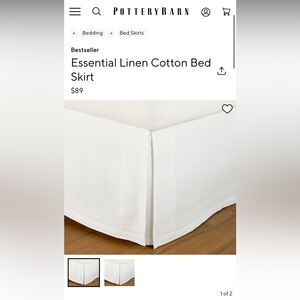 Pottery Barn Linen Cotton Bed Skirt - Cream Cali King